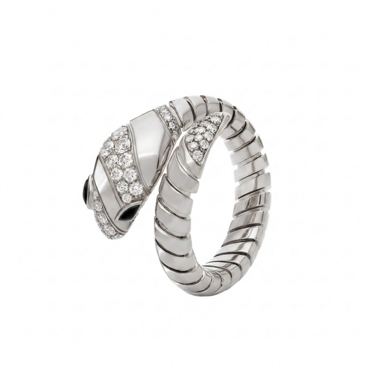 SERPENT TWO ROW PAVE LAB DIAMOND RING