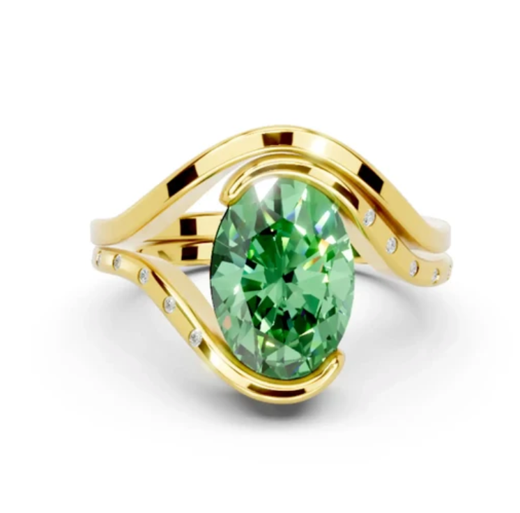 OVAL PAVE ENGAGEMENT RING