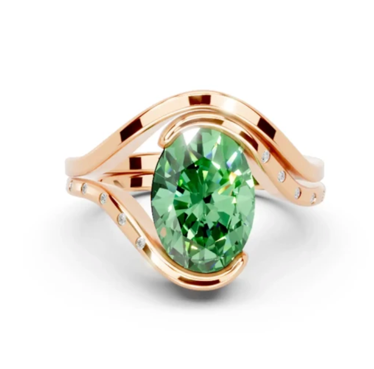 OVAL PAVE ENGAGEMENT RING