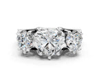 HEART 3 STONE RING