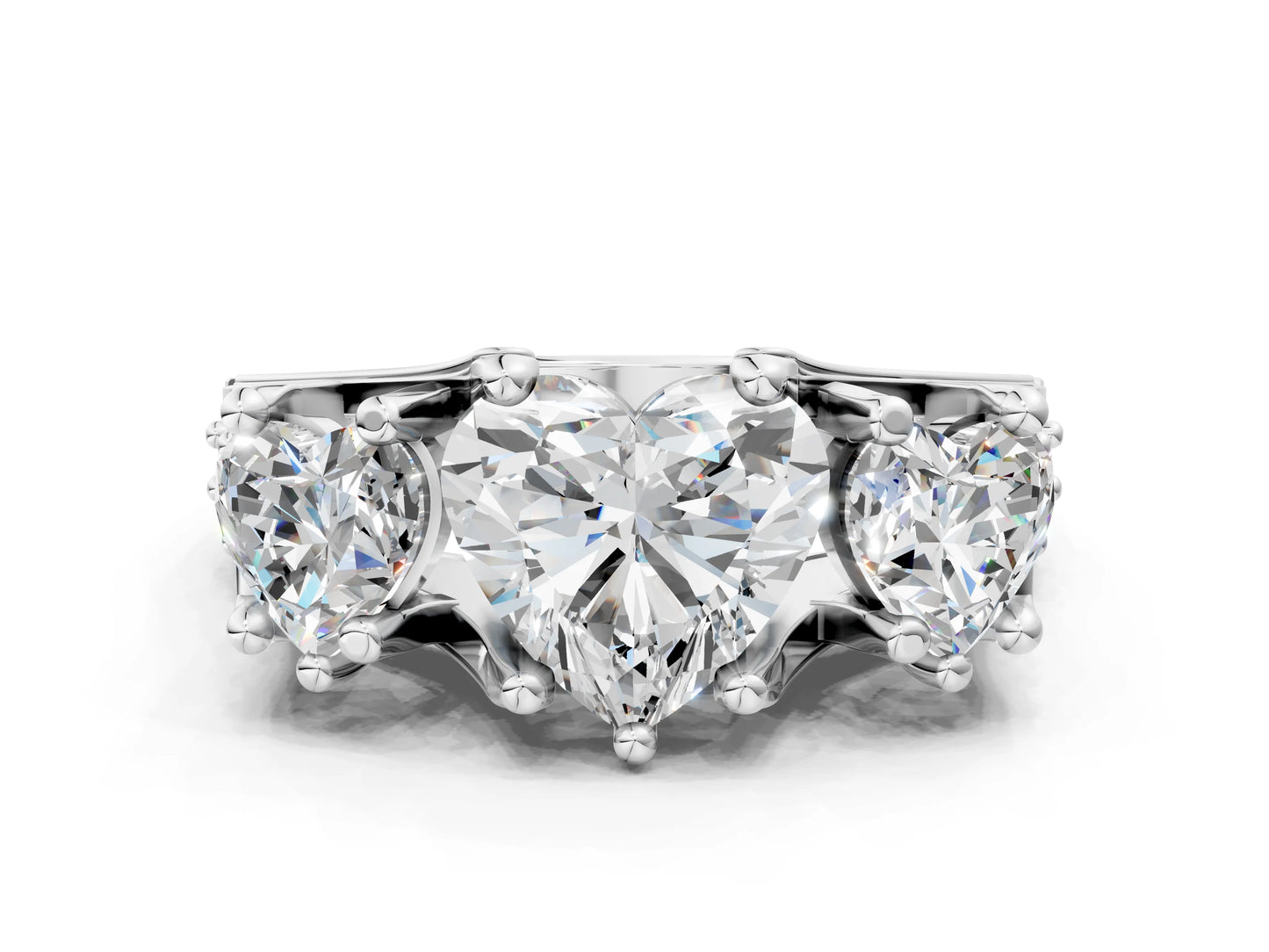 HEART 3 STONE RING - M&D Signature Jewels