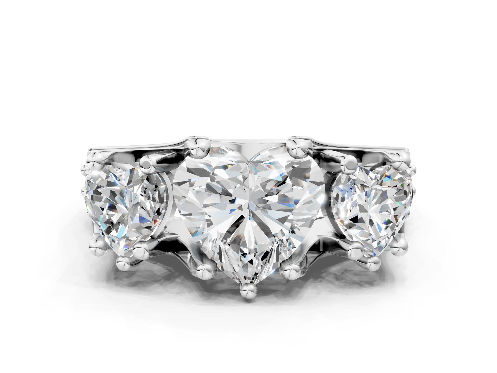 HEART 3 STONE RING - M&D Signature Jewels