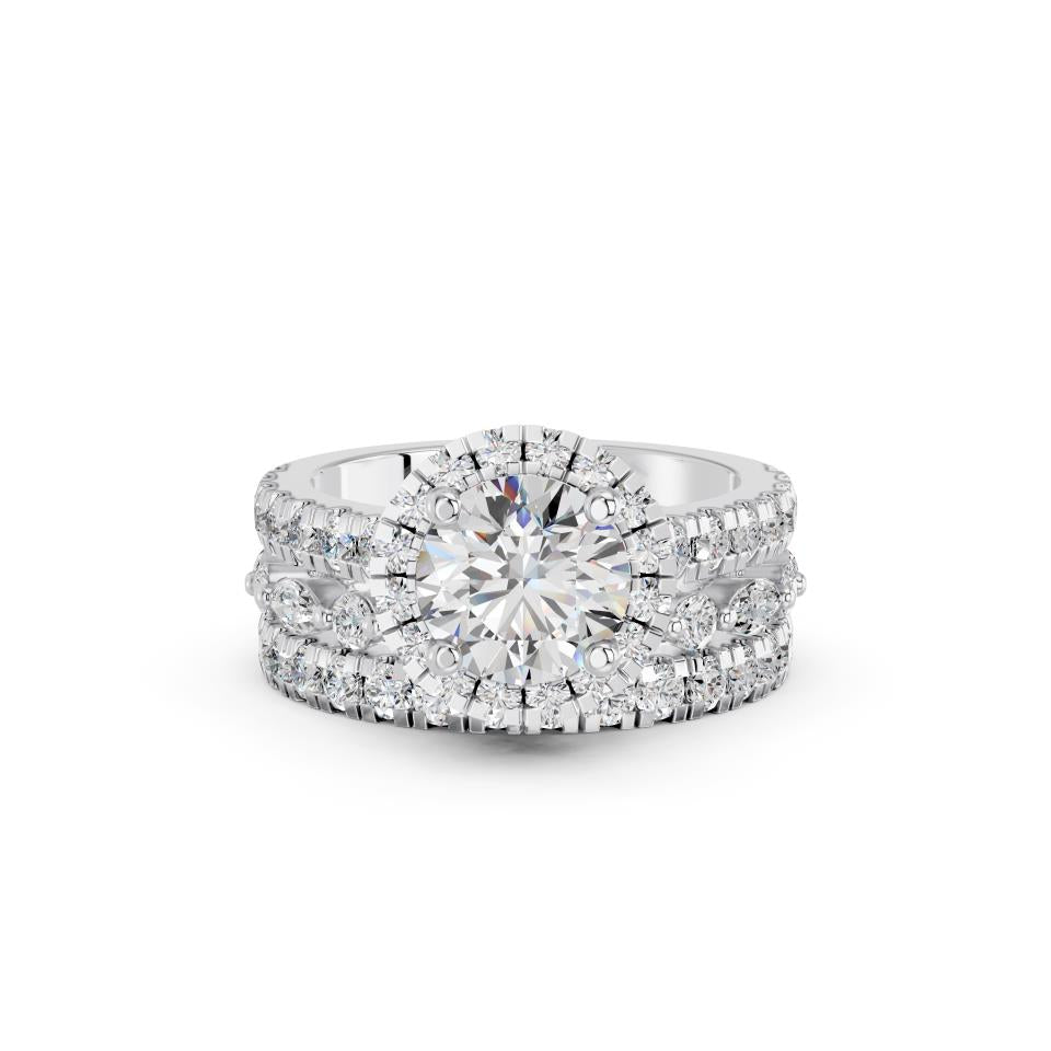 ROUND HALO PAVE BRIDAL SET