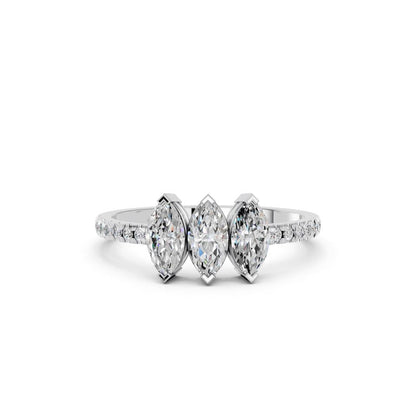 3 STONE MARQUISE PAVE BAND