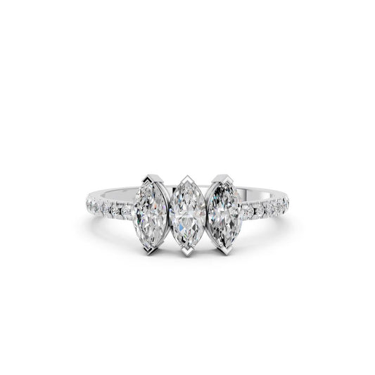 3 STONE MARQUISE PAVE BAND