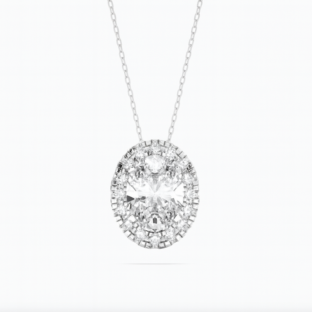 OVAL HALO PENDANT