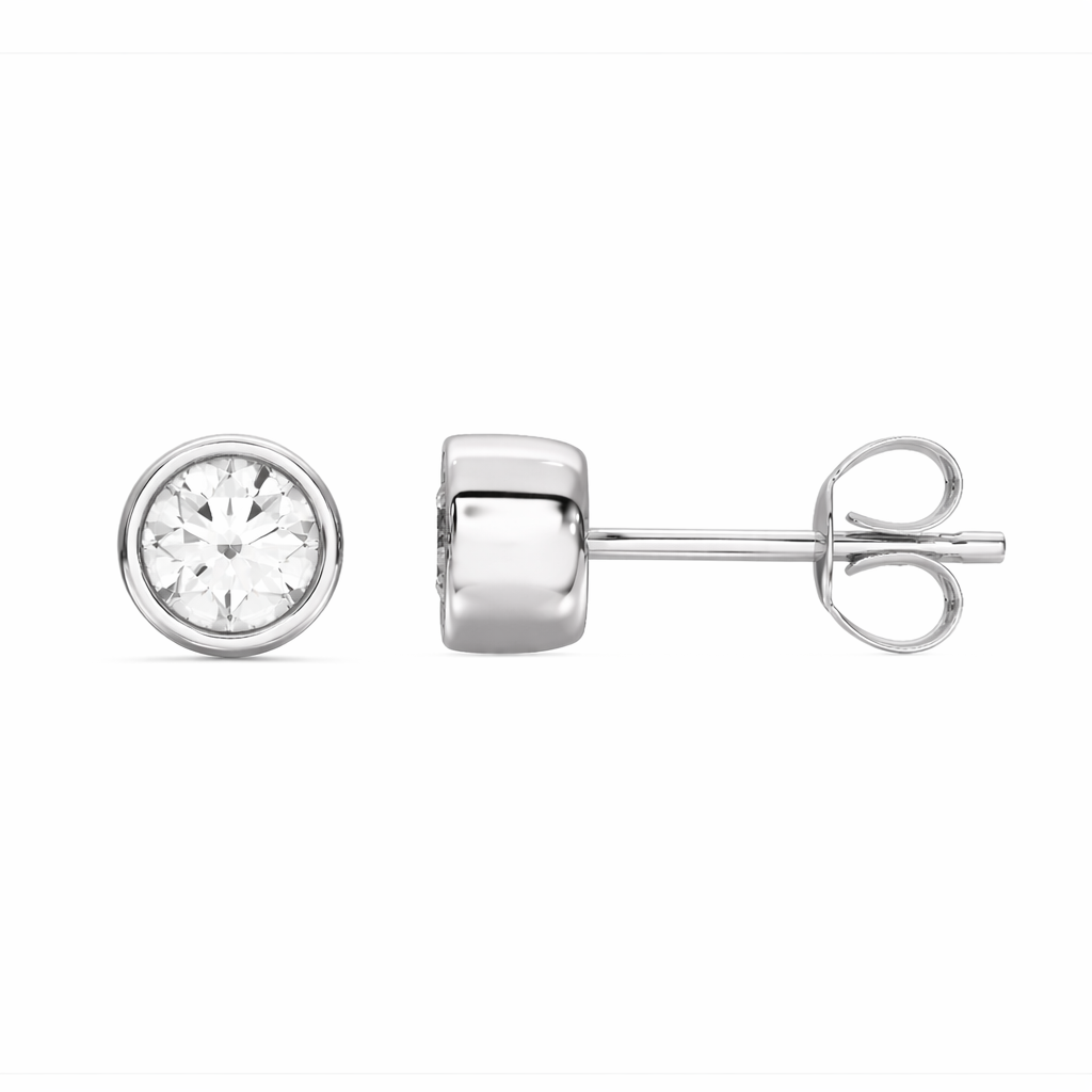 ROUND BEZEL EARRINGS - M&D Signature Jewels