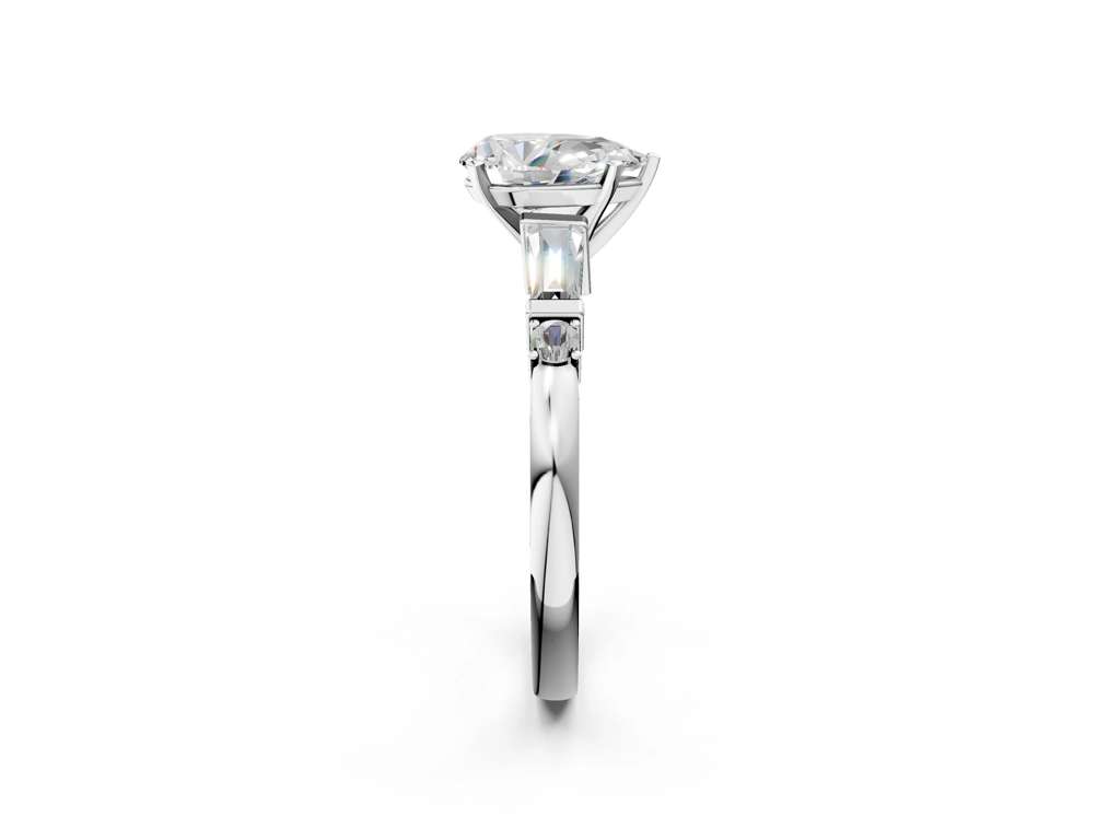 PEAR BAGUETTE ROUND CHANNEL RING