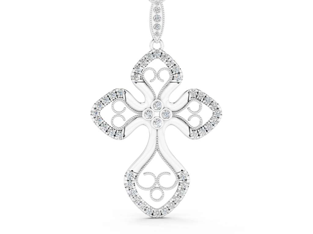MILGRAIN CROSS PENDANT