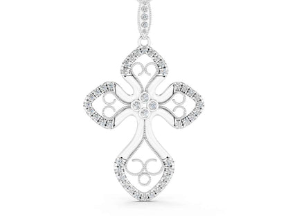 MILGRAIN CROSS PENDANT - M&D Signature Jewels