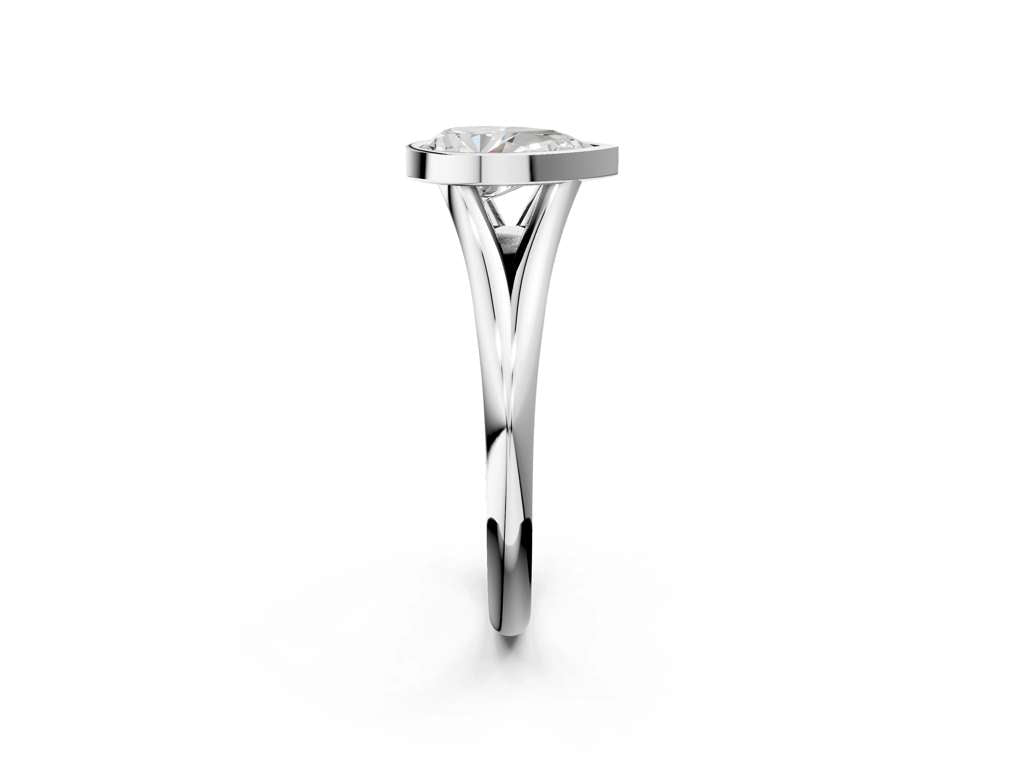 PEAR ACCENTED BEZEL RING