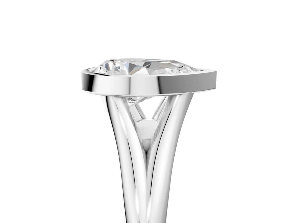 PEAR ACCENTED BEZEL RING