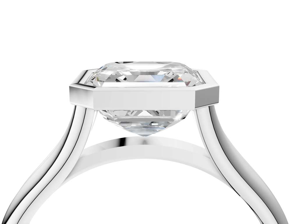 ASSCHER ACCENTED BEZEL RING