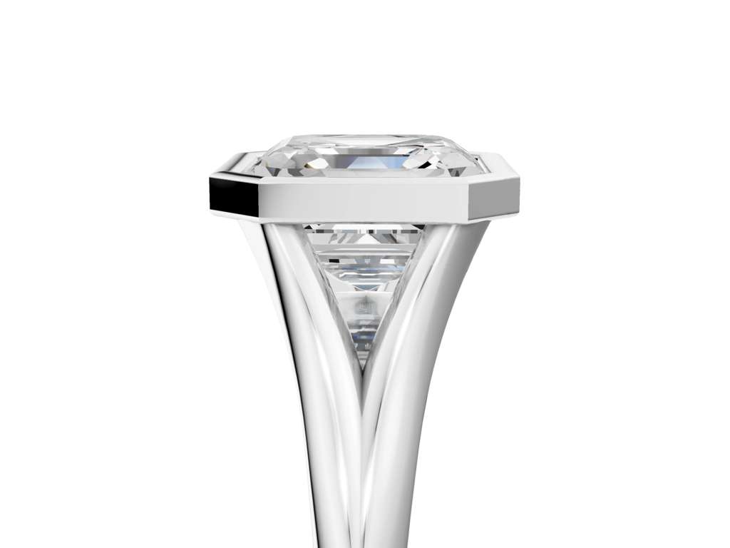 ASSCHER ACCENTED BEZEL RING