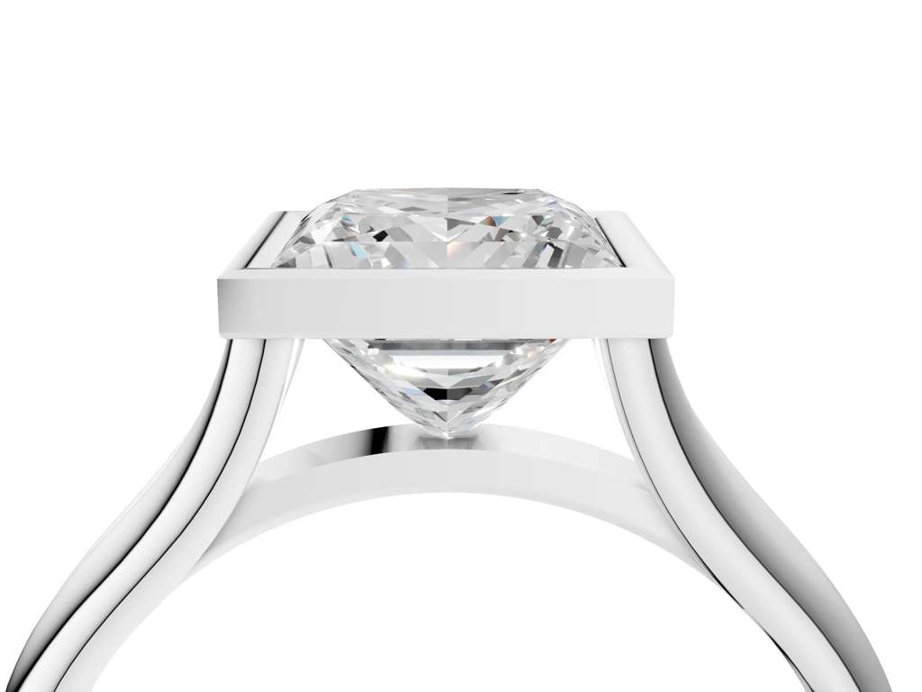 PRINCESS ACCENTED BEZEL RING