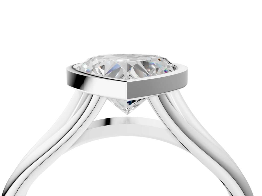 HEART ACCENTED BEZEL RING