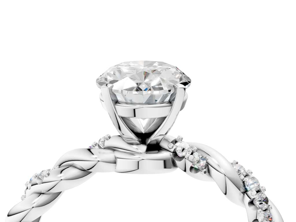 OVAL TWISTED PAVE RING