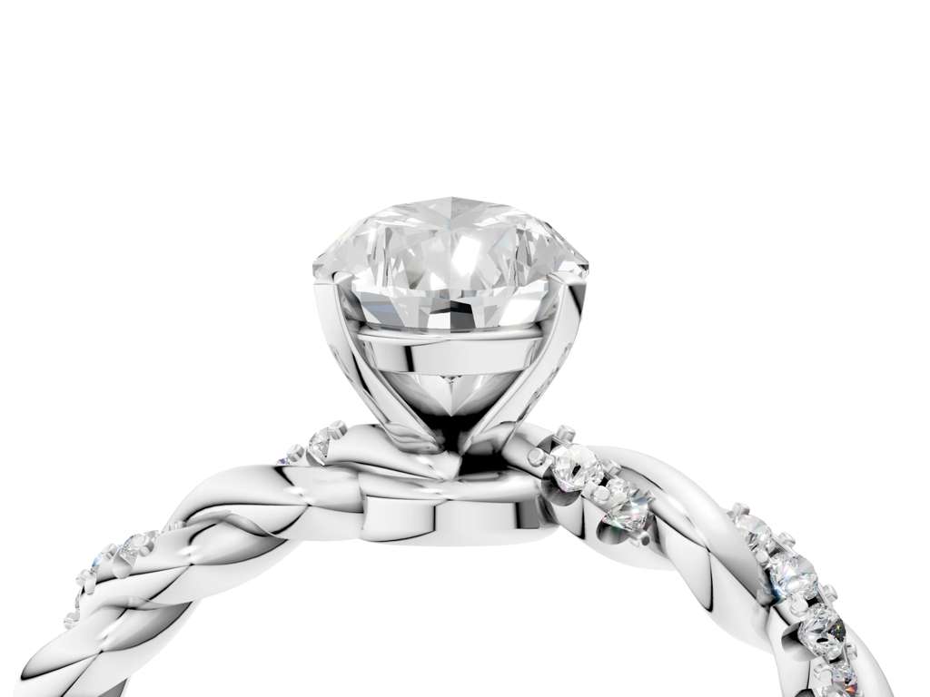 PEAR TWISTED PAVE RING