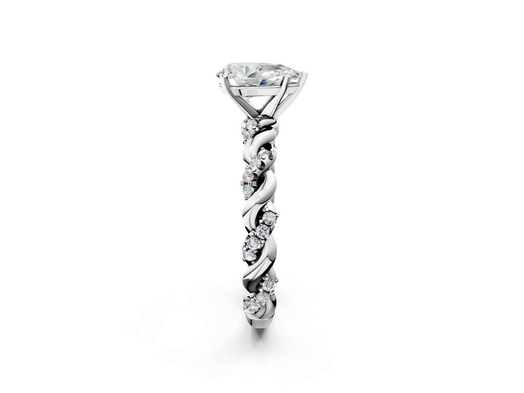 PEAR TWISTED PAVE RING