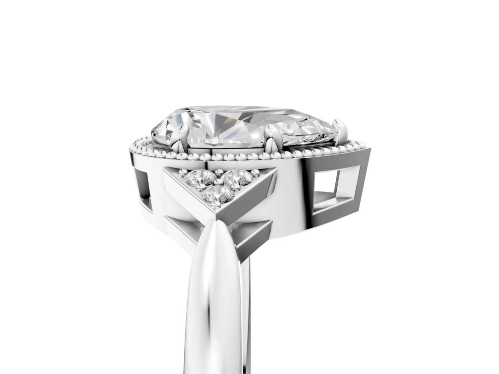 PEAR MILGRAIN VINTAGE RING