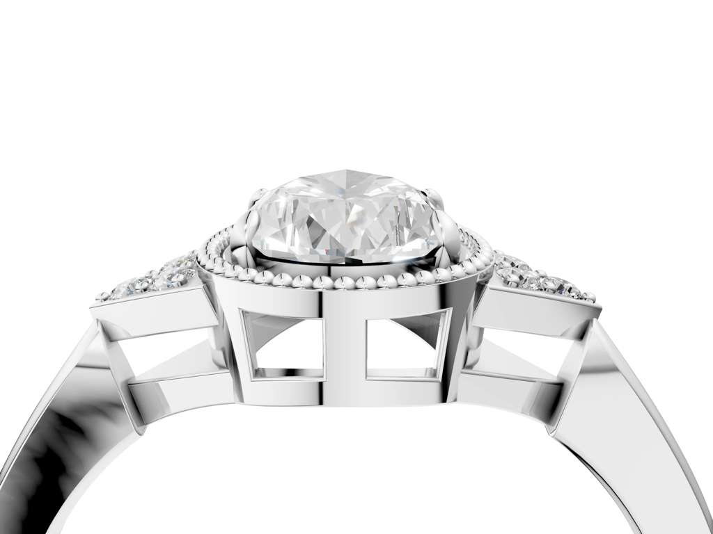 PEAR MILGRAIN VINTAGE RING