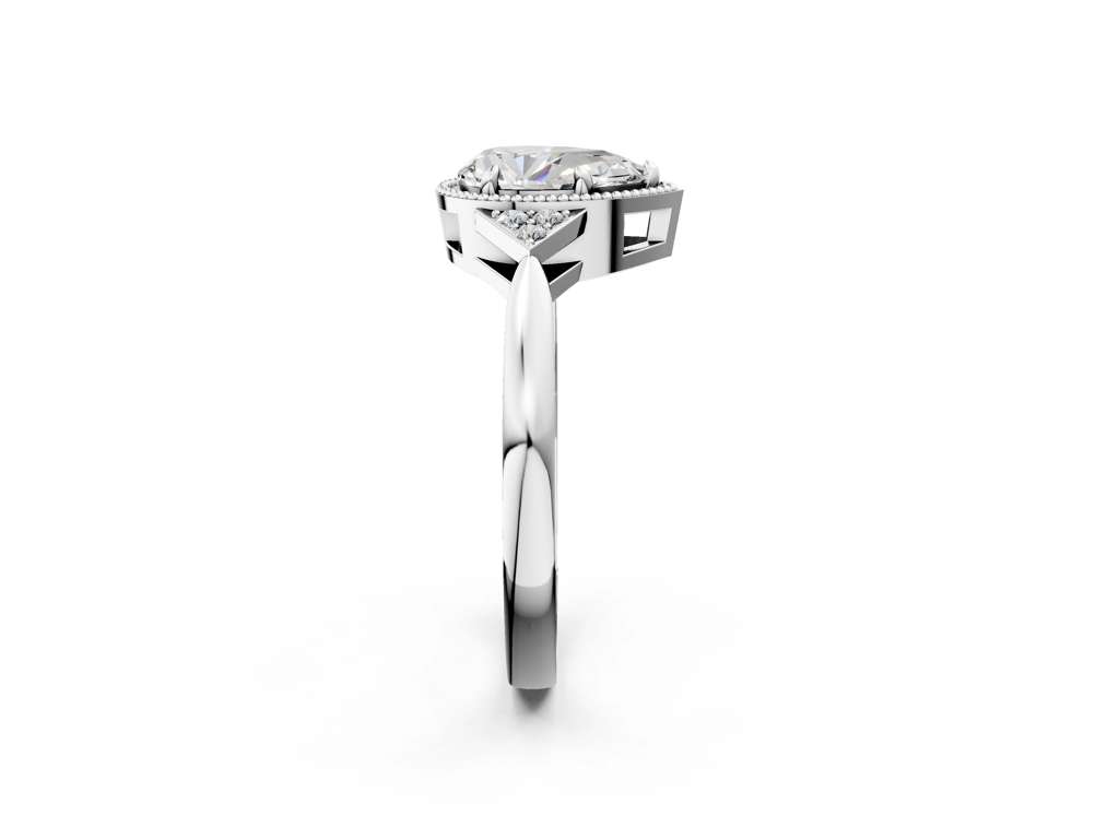 PEAR MILGRAIN VINTAGE RING
