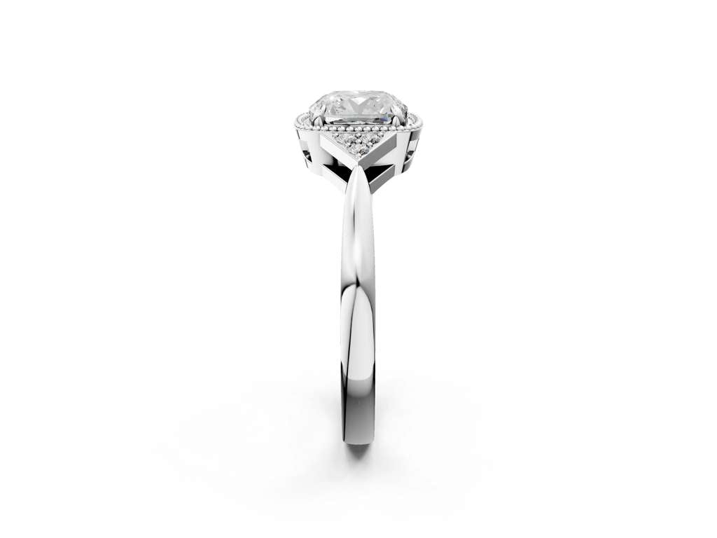 CUSHION MILGRAIN VINTAGE RING