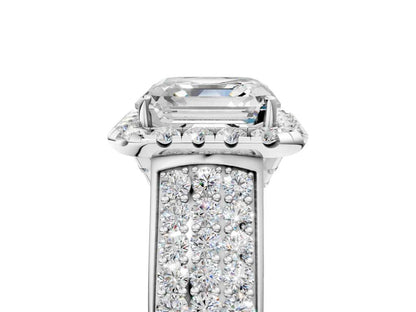 ASSCHER THREE ROW VINTAGE RING - M&D Signature Jewels