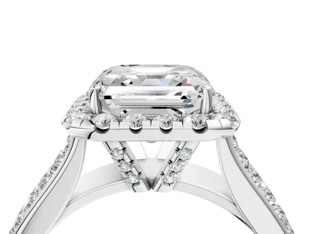 ASSCHER THREE ROW VINTAGE RING