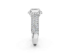 ASSCHER THREE ROW VINTAGE RING