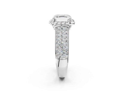 ASSCHER THREE ROW VINTAGE RING - M&D Signature Jewels