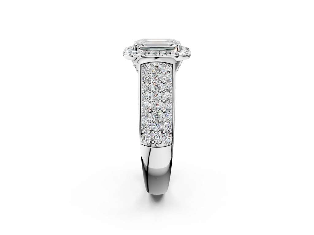 EMERALD THREE ROW VINTAGE RING