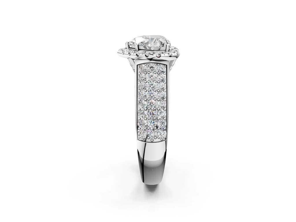 HEART THREE ROW VINTAGE RING