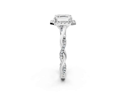 ASSCHER TWIST HALO - M&D Signature Jewels