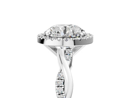 ROUND TWISTED PAVE WITH HALO - M&D Signature Jewels