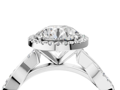 ROUND TWISTED PAVE WITH HALO - M&D Signature Jewels