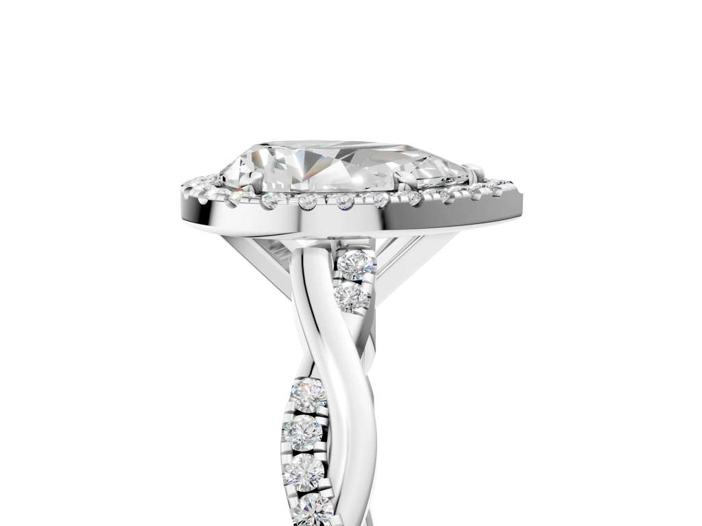 PEAR TWISTED PAVE WITH HALO