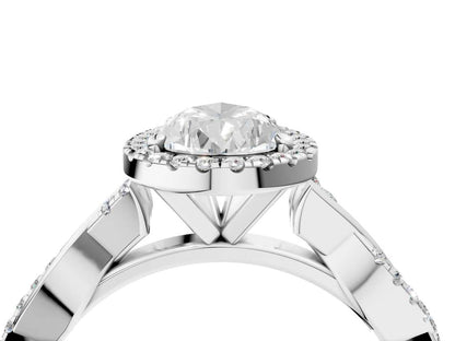 PEAR TWISTED PAVE WITH HALO - M&D Signature Jewels