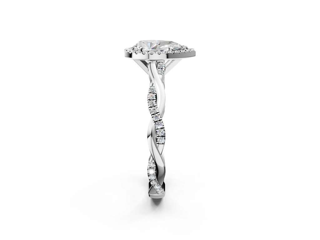 PEAR TWISTED PAVE WITH HALO