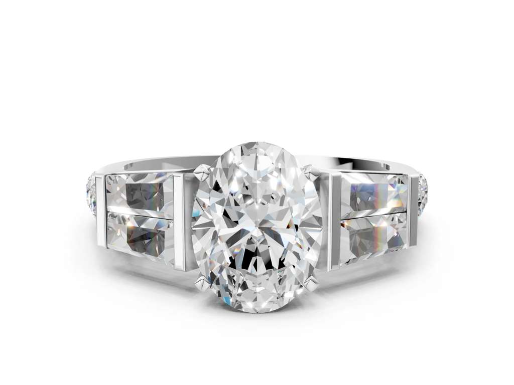 OVAL BAGUETTE CHANNEL RING