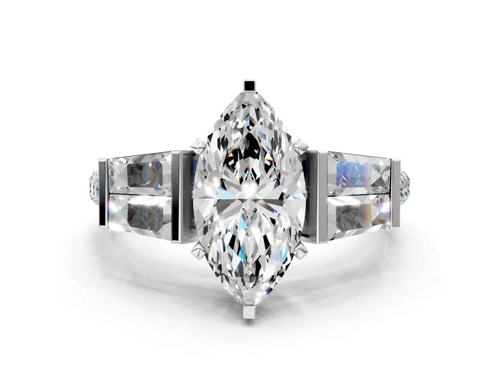 MARQUISE BAGUETTE CHANNEL RING