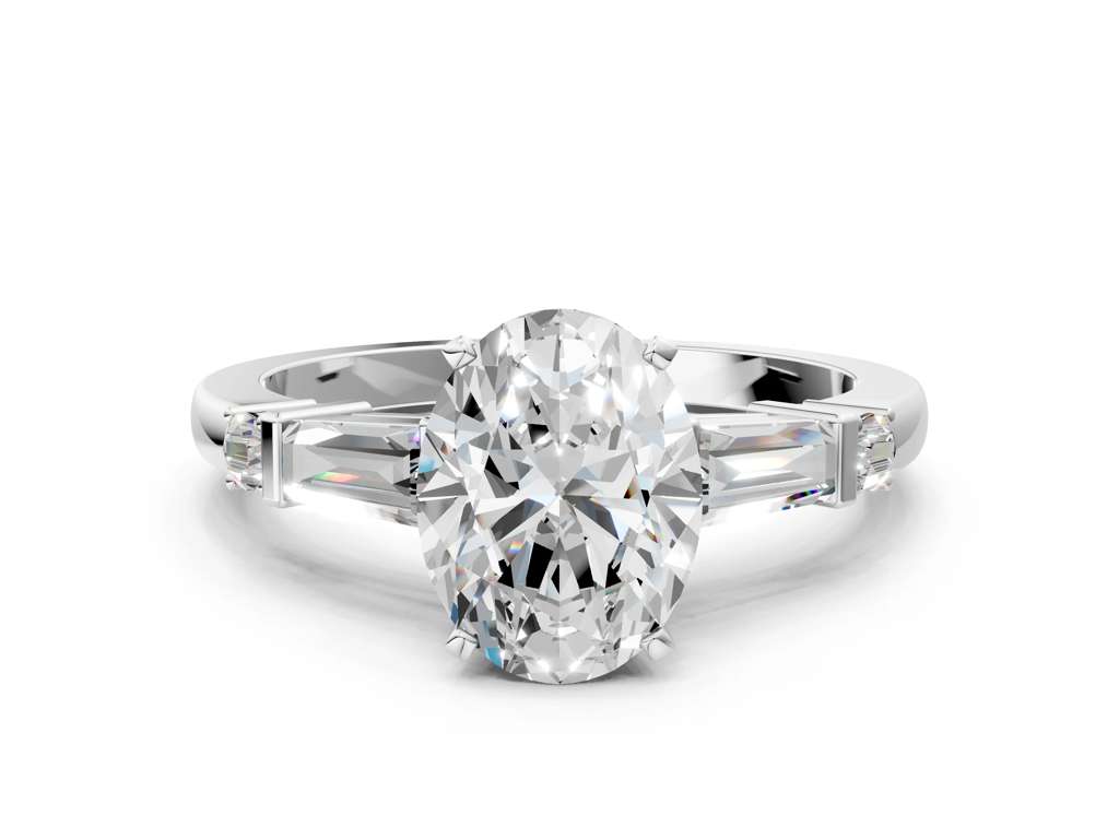 OVAL BAGUETTE ROUND CHANNEL RING