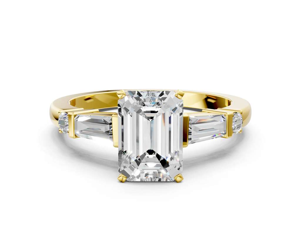 EMERALAD BAGUETTE ROUND CHANNEL RING - M&D Signature Jewels