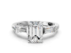 EMERALAD BAGUETTE ROUND CHANNEL RING