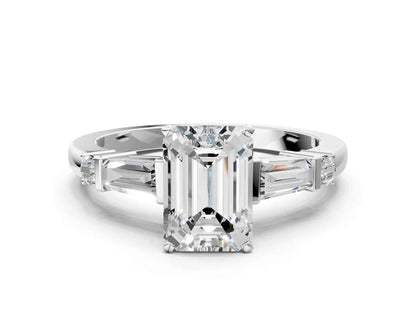 EMERALAD BAGUETTE ROUND CHANNEL RING - M&D Signature Jewels