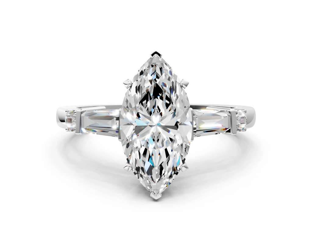MARQUISE BAGUETTE ROUND CHANNEL RING