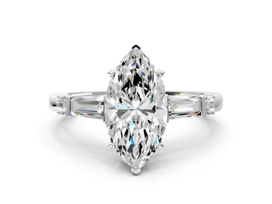 MARQUISE BAGUETTE ROUND CHANNEL RING