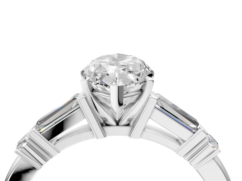 MARQUISE BAGUETTE ROUND CHANNEL RING