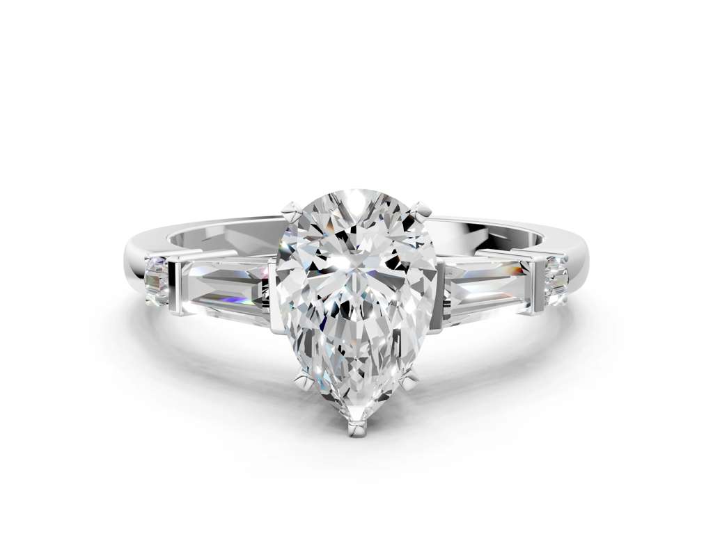 PEAR BAGUETTE ROUND CHANNEL RING