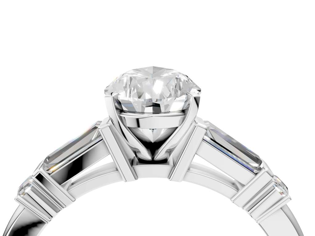 PEAR BAGUETTE ROUND CHANNEL RING